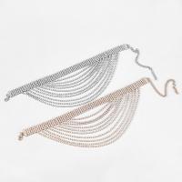 Mode-Multi-Layer-Halskette, Zinklegierung, mit Verlängerungskettchen von 14cm, plattiert, Modeschmuck & mehrschichtig & für Frau & mit Strass, keine, Länge 30 cm, verkauft von PC