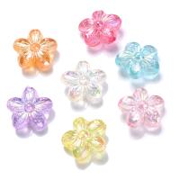 Perles acryliques transparentes, Acrylique, fleur, DIY, plus de couleurs à choisir, 15x15mm, Environ 50PC/sac, Vendu par sac