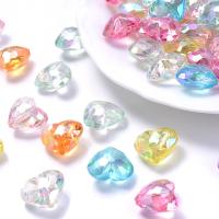 Prozirni akril perle, Srce, možete DIY, više boja za izbor, 16x18.60mm, Približno 20računala/Torba, Prodano By Torba