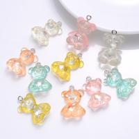Resin Pendant, Bear, DIY, more colors for choice, 18x26mm, Approx 10PCs/Bag, Sold By Bag