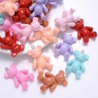 Resin Pendant, Bear, DIY, more colors for choice, 24x36mm, Approx 10PCs/Bag, Sold By Bag