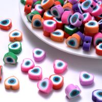 Polimero-Clay-Beads, argilla polimero, Cuore, DIY, colori misti, 10mm, Appross. 50PC/borsa, Venduto da borsa
