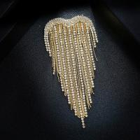 Broche de Strass, cobre, joias de moda & para mulher & com strass, Mais cores pare escolha, níquel, chumbo e cádmio livre, 36x72mm, vendido por PC