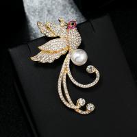 Rhinestone Brooch Zinc Alloy with Plastic Pearl fashion jewelry & for woman & with rhinestone nickel lead & cadmium free Sold By PC