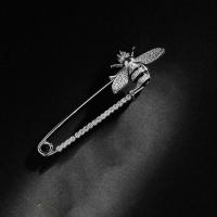 STRASS Brosch, Zink Alloy, silver pläterad, mode smycken & för kvinna & med strass, nickel, bly och kadmium gratis, 56x16mm, Säljs av PC