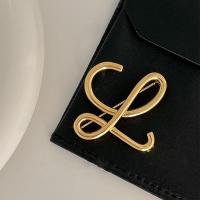 Zinc Alloy Brooches Alphabet Letter gold color plated fashion jewelry & for woman nickel lead & cadmium free Sold By PC