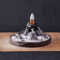 Backflow Incense Burner, Porcelain, half handmade, for home and office & durable, 117x50mm, Sold By PC