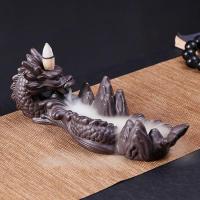 Backflow Incense Burner Porcelain Dragon half handmade for home and office & durable Sold By PC