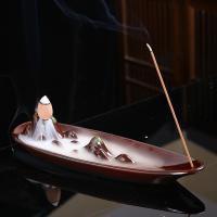 Backflow Incense Burner, Porcelain, half handmade, for home and office & durable & multifunctional, 215x65x50mm, Sold By PC