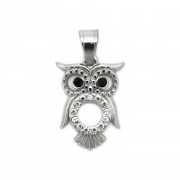 Stainless Steel Animal Pendants, 316L Stainless Steel, Owl, Vacuum Ion Plating, fashion jewelry & Unisex & with rhinestone, more colors for choice, 19x24mm, Sold By PC