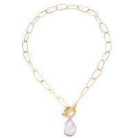 Stainless Steel smycken halsband, 304 rostfritt stål, med Freshwater Pearl, mode smycken & för kvinna, fler färger för val, 8mm,2.5-3.5mm, Såld Per Ca 17.72 inch Strand