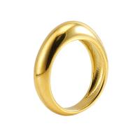 خاتم إصبع الفولاذ المقاوم للصدأ, 304 الفولاذ المقاوم للصدأ, 18K الذهب مطلي, مجوهرات الموضة & للمرأة, ذهبي, 5mm,23*24mm, تباع بواسطة PC