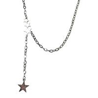 Titanstahl Halskette, mit Verlängerungskettchen von 5cm, Stern, Modeschmuck & für Frau, originale Farbe, Länge:44 cm, verkauft von PC