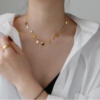 Titanium Steel Necklace, 18K gold plated, for woman, Length:Approx 15.35 Inch, 5PCs/Lot, Sold By Lot