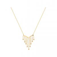 Titanstahl Halskette, goldfarben plattiert, für Frau, Länge ca. 17.71 ZollInch, 5PCs/Menge, verkauft von Menge