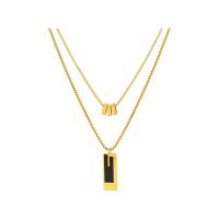Titanium Steel Necklace, with 1.96 inch extender chain, gold color plated, for woman & multi-strand, more colors for choice, 51cm,61cm, 5PCs/Lot, Sold By Lot
