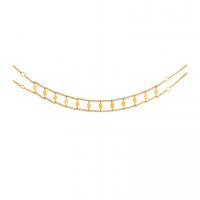 Collar de Acero Titanio, Partículas de acero, con 2.36 inch extender cadena, chapado en color dorado, para mujer & hueco, longitud:aproximado 11.81 Inch, 5PCs/Grupo, Vendido por Grupo