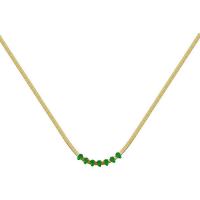 Titanstahl Halskette, goldfarben plattiert, Schlangekette & für Frau & mit Strass, keine, Länge:ca. 16.53 ZollInch, 5PCs/Menge, verkauft von Menge