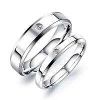 Couple Finger Rings, Titanium Steel, plated, Unisex & different size for choice & with rhinestone, original color, 5Sets/Lot, Sold By Lot