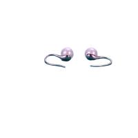 Boucles d'oreilles en perles d'eau douce, Alliage de cuivre, avec perle d'eau douce cultivée, Placage de couleur argentée, pour femme, 15x15mm, Vendu par paire