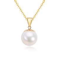 Natural Freshwater Pearl Necklace, Thailand Sterling Silver, with Freshwater Pearl & 18K Gold, 18K gold plated, for woman, 11mm, Length:Approx 17.32 Inch, Sold By PC