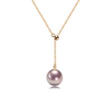 Freshwater Pearl Mässing Chain Necklace, med Freshwater Pearl, guldfärg pläterade, olika storlek för val & för kvinna, Längd Ca 17.71 inch, Säljs av PC