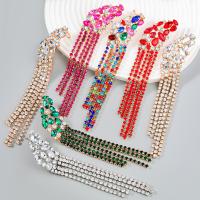 Módní náušnice Fringe, Zinek, módní šperky & pro ženy & s drahokamu, více barev na výběr, 141x43mm, Prodáno By Pair