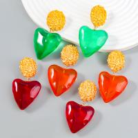 Harz Ohrring, Zinklegierung, mit Harz, goldfarben plattiert, Modeschmuck & für Frau, keine, 65x36mm, verkauft von Paar