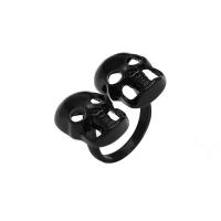 Zinc Alloy Finger Ring Skull electrophoresis fashion jewelry & for woman black 18mm Sold By PC