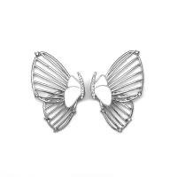 Rhinestone Earring Zinc Alloy Butterfly silver color plated fashion jewelry & for woman & enamel & with rhinestone Sold By Pair