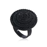Zinc Alloy Finger Ring electrophoresis fashion jewelry & Unisex black 24mm Sold By PC