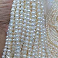 Naturel d'eau douce perles, perle d'eau douce cultivée, Rond, DIY, blanc, 6-7mm, Longueur:35-37 cm, Vendu par PC