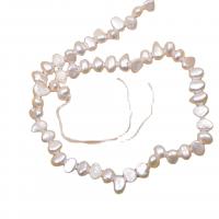 Perles nacres baroques de culture d'eau douce , perle d'eau douce cultivée, Irrégulière, DIY, blanc, 7-8mm, Vendu par 36-37 cm brin