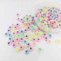 Perle acrylique, Plat rond, DIY & lumineux, couleurs mélangées, 4x7mm, Trou:Environ 1.2mm, Environ 3600PC/sac, Vendu par sac