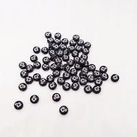 Gemalte-Acryl-Perlen, Acryl, flache Runde, DIY, gemischte Farben, 4x7mm, ca. 3600PCs/Tasche, verkauft von Tasche