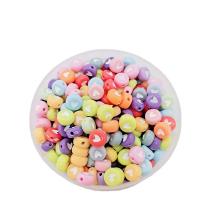 Malede akryl perler, Flad Rund, du kan DIY, blandede farver, 4x7mm, Ca. 3600pc'er/Bag, Solgt af Bag