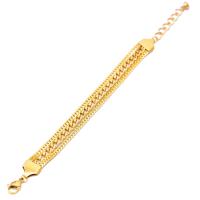 Stainless Steel Jewelry Bracelet 304 Stainless Steel with 4cm extender chain Vacuum Ion Plating three layers & for woman golden 11mm Length Approx 16 cm Sold By PC