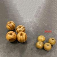 Wood Beads, Pine, Round, DIY & different size for choice, yellow, Sold By Bag