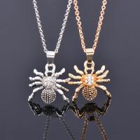 Stainless Steel Jewelry Necklace, 316L Stainless Steel, with 5cm extender chain, Spider, Vacuum Ion Plating, for woman & with rhinestone, more colors for choice, Length:Approx 40 cm, Sold By PC