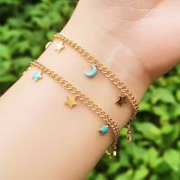 Stainless Steel Jewelry Bracelet 316L Stainless Steel Vacuum Ion Plating & for woman & enamel Length Approx 19 cm Sold By PC