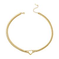 Stainless Steel Jewelry Necklace, 304 Stainless Steel, with 5cm extender chain, Heart, Vacuum Ion Plating, for woman & hollow, golden, Length:Approx 45 cm, Sold By PC