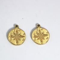 Stainless Steel Pendants, 304 Stainless Steel, plated, DIY, golden, 18.40x15.70mm, Sold By PC