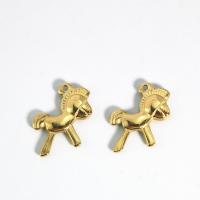 Stainless Steel Pendants 304 Stainless Steel rocking horse polished DIY golden Sold By PC