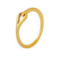 Titanium Steel Finger Ring, 18K gold plated, fashion jewelry & different size for choice & for woman, golden, 4mm, Sold By PC