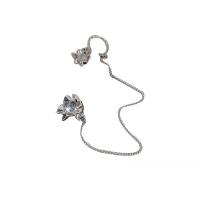 Zinklegierung Ohrringe, mit Opal, silberfarben plattiert, Modeschmuck & für Frau, Silberfarbe, frei von Nickel, Blei & Kadmium, 14x14mm, Länge:11 cm, verkauft von PC