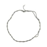 Collar de Acero Titanio, Partículas de acero, con 6.5cm extender cadena, Joyería & para mujer, color original, longitud:43.5 cm, Vendido por UD