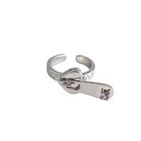 Cink Alloy Finger Ring, Zipper Head, srebrne boje pozlaćen, modni nakit & za žene, srebro, nikal, olovo i kadmij besplatno, Inner diameteruff1a17mm, Prodano By PC