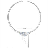 Titanium Steel Necklace with zinc alloy pendant & Sea Opal with 5cm extender chain silver color plated fashion jewelry & for woman silver color 63.30mm Length 46.5 cm Sold By PC