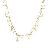 Collier de perles en plastique, laiton, avec perle de plastique, avec 2.24inch chaînes de rallonge, Plaqué d'or, Style coréen & pour femme, Longueur:Environ 17.8 pouce, Vendu par PC