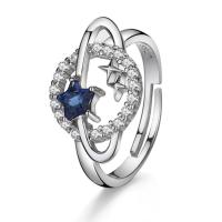Δάχτυλο δαχτυλίδι με στρας, Ορείχαλκος, επιπλατινωμένα, ρυθμιζόμενο & για τη γυναίκα, 12mm, Μέγεθος:6-8, Sold Με PC